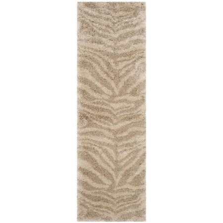 Safavieh 2 ft. 3 in. x 7 ft. Runner Portofino Shag Power Loomed Rug; Ivory & Beige PTS215B-27